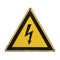 Yellow triangle. Sign high voltage. Warning danger.