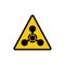 Yellow triangle warning chemical hazard sign. Chemical hazard warning vector symbol sticker.