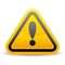 yellow triangular warning sign