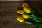 Yellow tulips lie. March 8. women\\\'s Day. mother\\\'s day. bouquet of yellow flowers. Spring mood. Flowers in March