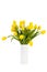 Yellow tulips in white vase