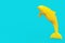 Yellow Tursiops Truncatus Ocean or Sea Bottlenose Dolphin in Duotone Style. 3d Rendering