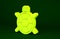 Yellow Turtle icon isolated on green background. Minimalism concept. 3d illustration 3D render