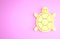 Yellow Turtle icon isolated on pink background. Minimalism concept. 3d illustration 3D render