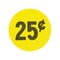 Yellow twenty five cent garage sale sticker