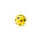 Yellow twenty sided dice for board games