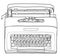 Yellow Typewriter Vintage Portable Manual typewriter line art