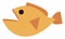 Yellow ugly fish, illustration, vector