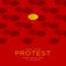 Yellow umbrella 3d isometric pattern, Hong Kong protest extradition legal problem concept poster and social banner post square
