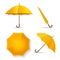 Yellow Umbrella Template Set. Vector