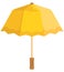 Yellow unfolded umbrella