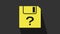 Yellow Unknown document icon isolated on grey background. File with Question mark. Hold report, service and global