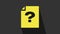 Yellow Unknown document icon isolated on grey background. File with Question mark. Hold report, service and global