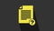 Yellow Unknown document icon isolated on grey background. File with Question mark. Hold report, service and global