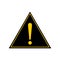 Yellow urgent warning symbol and safety alert. Caution or exclamation mark danger hazard. Vector icon illustration isolated