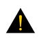 Yellow urgent warning symbol and safety alert. Caution or exclamation mark danger hazard. Vector icon illustration isolated