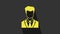 Yellow User of man in business suit icon isolated on grey background. Business avatar symbol - user profile icon. Male