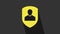 Yellow User protection icon isolated on grey background. Secure user login, password protected, personal data protection