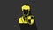 Yellow User protection icon isolated on grey background. Secure user login, password protected, personal data protection