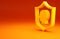 Yellow User protection icon isolated on orange background. Secure user login, password protected, personal data