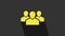 Yellow Users group icon isolated on grey background. Group of people icon. Business avatar symbol - users profile icon