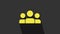 Yellow Users group icon isolated on grey background. Group of people icon. Business avatar symbol - users profile icon