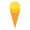 Yellow vanilla ice cream icon, isometric style