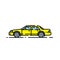 Yellow vehicle line icon