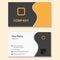 Yellow vertical wave simple minimal business card, visiting card