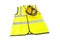 Yellow vest and hardhat isolated