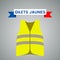 Yellow vests Gilets Jaunes - a symbol of a strike in France against taxes on fuel