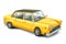 Yellow Vintage Car. High detailed image of retro car. Realistic vehicle.