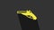 Yellow Vintage pistols icon isolated on grey background. Ancient weapon. 4K Video motion graphic animation