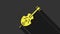 Yellow Violin icon isolated on grey background. Musical instrument. 4K Video motion graphic animation