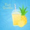 Yellow vitamin natural pineapple smoothie banner