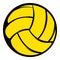 Yellow volleyball ball icon, icon cartoon