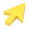Yellow volumetric web arrow. Mouse cursor for website