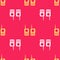 Yellow Walkie talkie icon isolated seamless pattern on red background. Portable radio transmitter icon. Radio