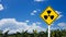 Yellow warn sign of radiation zone