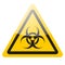 Yellow warning biohazard sign. Biologic hazard danger symbol icon. Vector