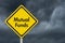 Yellow Warning Mutual Funds Highway Road Sign