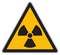 Yellow warning radioactive substances sign