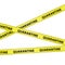 Yellow warning tape strips with the text `QUARANTINE`, caution concept, isolated on white background, transparent vector