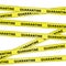 Yellow warning tape strips with the text `QUARANTINE`, caution concept, isolated on white background, transparent vector