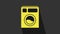 Yellow Washer icon isolated on grey background. Washing machine icon. Clothes washer - laundry machine. Home appliance