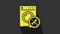 Yellow Washer with screwdriver and wrench icon isolated on grey background. Adjusting, service, setting, maintenance