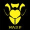 Yellow wasp head logo