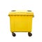 Yellow waste container isolated on a white background - ecology concept