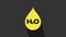 Yellow Water drop with H2O icon isolated on grey background. Water formula. 4K Video motion graphic animation