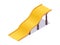 Yellow waterslide isometric good for aquapark construction. Vector illustration